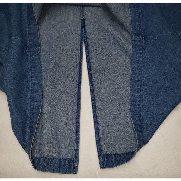 Denim & Co. Vintage Blue Denim Overall Maxi Dress Size L Farmhouse Boho Style - Picture 13 of 13